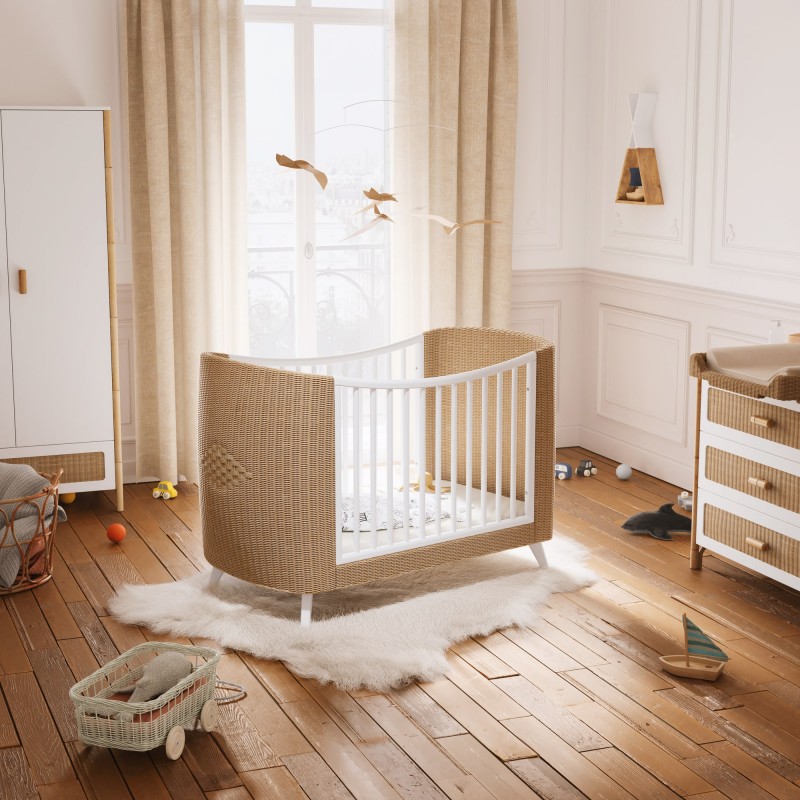 lit bébé 60X120cm en rotin lit bébé 60X120cm en rotin