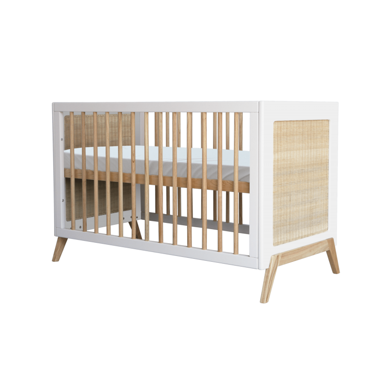 lit bébé 60x120 cm bois massif et rotin naturel lit bébé 60x120 cm bois massif et rotin naturel