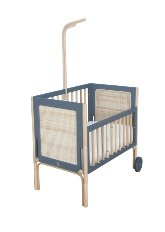 Cododo│Wood & Natural Rattan Crib │Lignea Kids