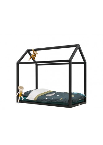 lit cabane 90x200 cm montessori en bois pour enfant
