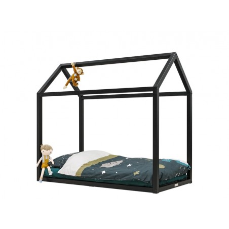 lit cabane 90x200 cm montessori en bois pour enfant
