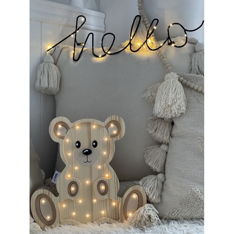 Lampe ours en bois enfant Lampe ours en bois enfant