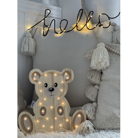 Lampe ours en bois enfant