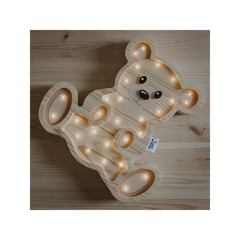 Lampe ours en bois enfant Lampe ours en bois enfant