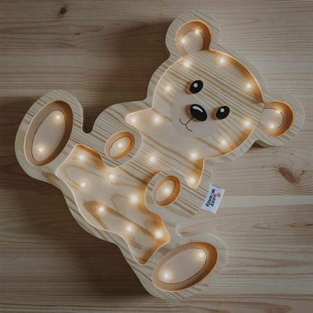 Lampe ours en bois enfant