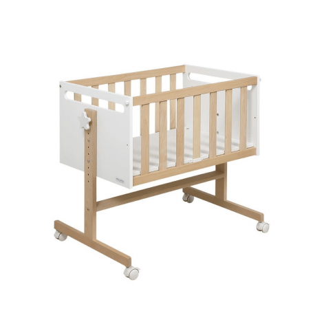 Micuna 2-in-1 Next to Me Cododo Cot, Beech Wood, White - It becomes Desk or  ToyBox! unisex (bambini)