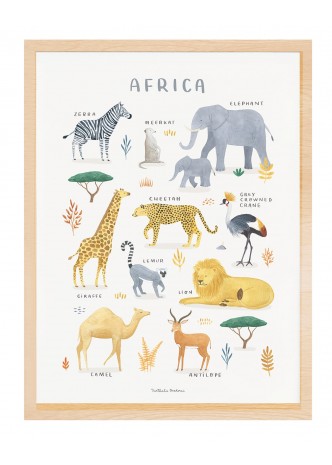 Cadre affiche Animaux d'Afrique
