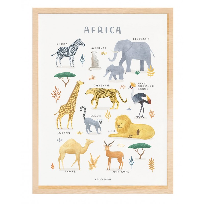 Animaux d'afrique│ Affiches pour enfant│ Cadre deco