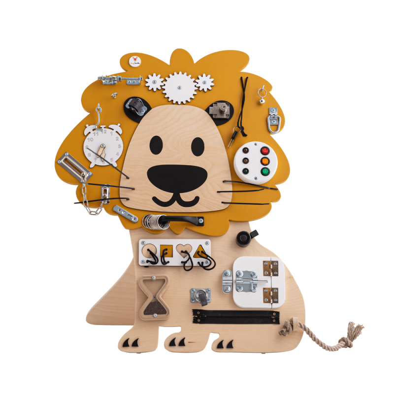 Busy Board Lion │ Montessori wooden game │ Lignea Kids