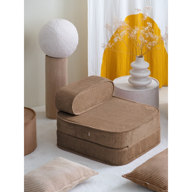 Chaise rabattable en velours café Chaise rabattable en velours café