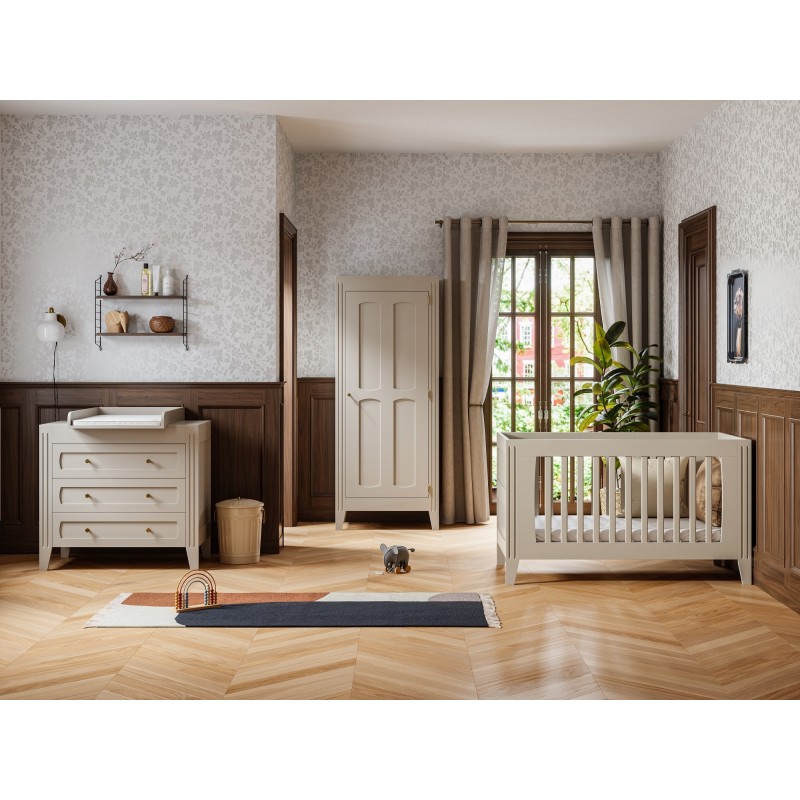 Lit bébé évolutif 70x140 cm Milenne Sable Lit bébé évolutif 70x140 cm Milenne Sable