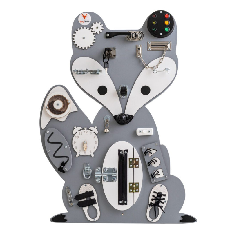 Busy Board renard gris